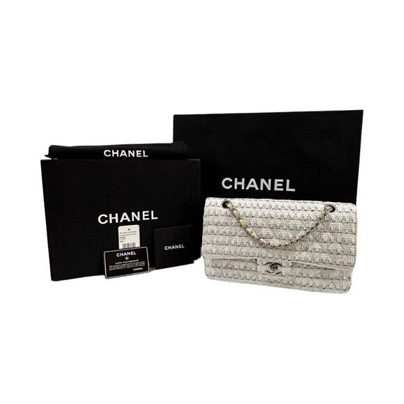 CHANEL Tweed Quilted Medium Timeless Classic Double Flap Bag NWT‎ - Picture 8 of 17